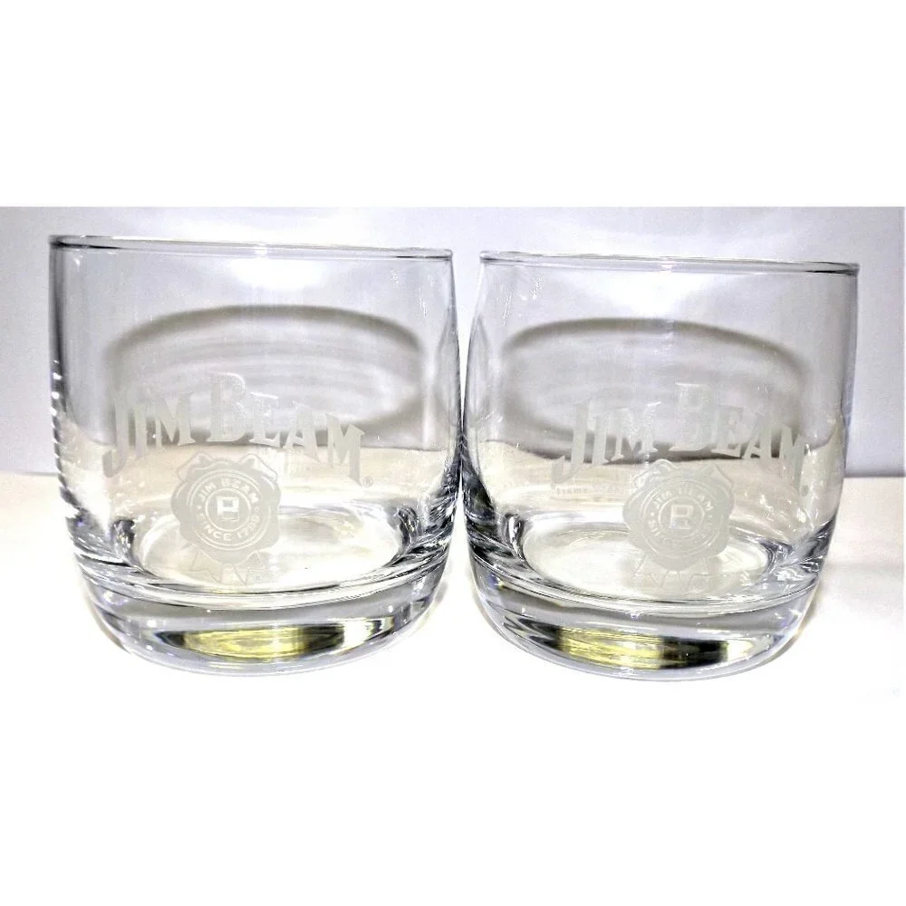 Jim Beam Bourbon 8 ounce glasses set of 2